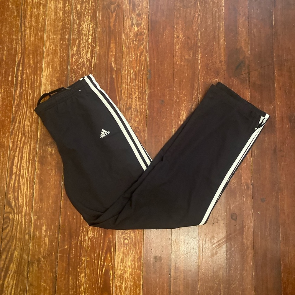 Adidas Black & White 3 Striped Sweatpants